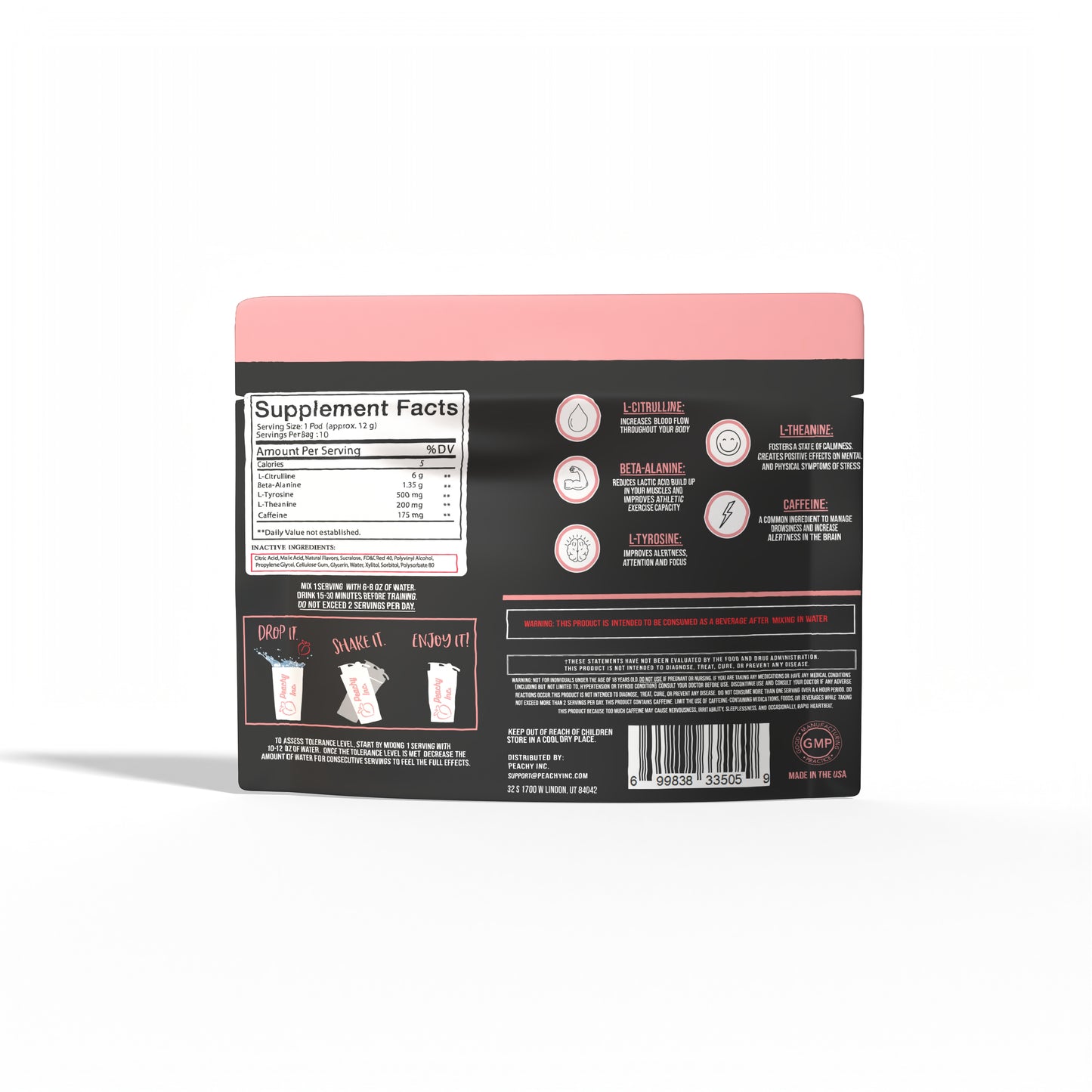 Peachy Nutrition Rainbow Sangria Pre-Workout Pods
