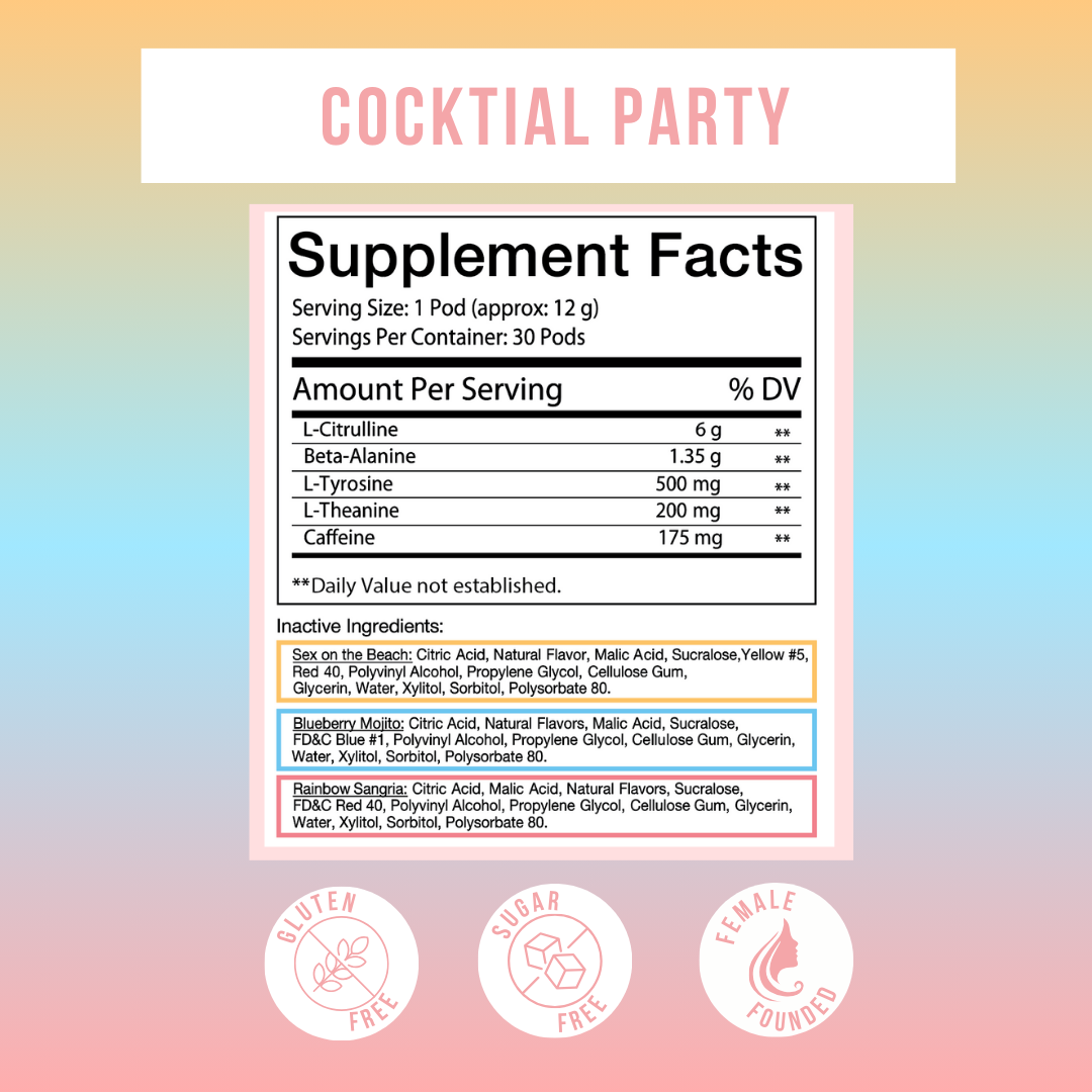 $99 for 5 Cocktail Party Preworkout Pods