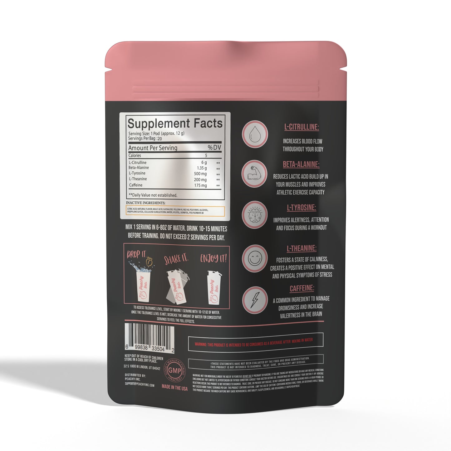 Peachy Nutrition Sex on the Beach Pre-Workout Pods